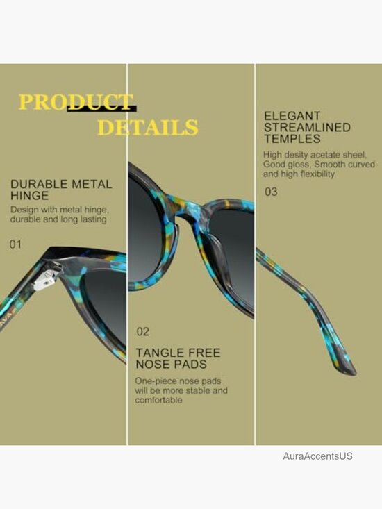 Oversized Round Acetate Polarized Sunglasses UV400 Driving Beach Shades